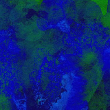 Mavi ve yeşil renklerden oluşan soyut suluboya desenli arka plan