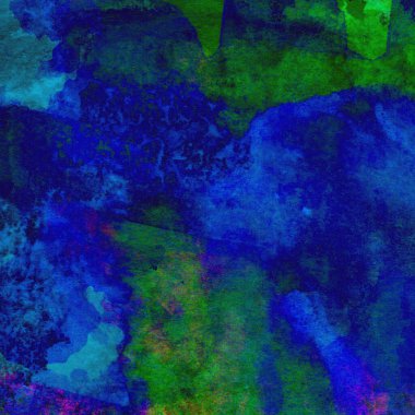 Mavi ve yeşil renklerden oluşan soyut suluboya desenli arka plan