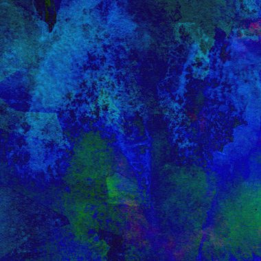 Mavi ve yeşil renklerden oluşan soyut suluboya desenli arkaplan