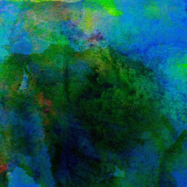 Mavi ve yeşil renklerden oluşan soyut suluboya desenli arkaplan