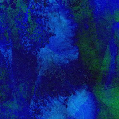 Mavi ve yeşil renklerden oluşan soyut suluboya desenli arkaplan