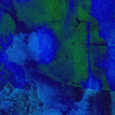 Mavi ve yeşil renklerden oluşan soyut suluboya desenli arkaplan