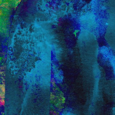 Mavi ve yeşil renklerden oluşan soyut suluboya desenli arkaplan