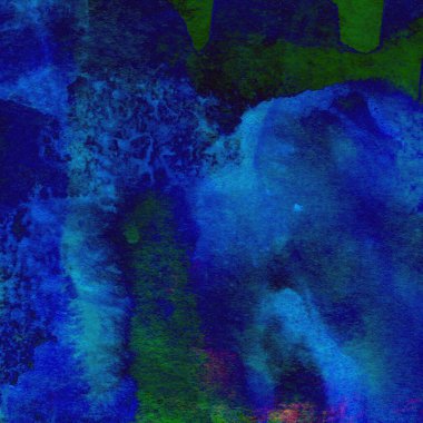 Mavi ve yeşil renklerden oluşan soyut suluboya desenli arkaplan