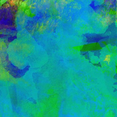 Mavi ve yeşil renklerden oluşan soyut suluboya desenli arkaplan