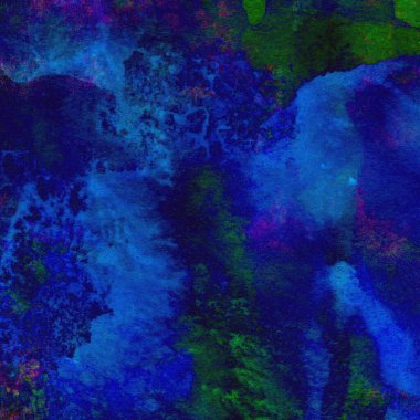 Mavi ve yeşil renklerden oluşan soyut suluboya desenli arkaplan