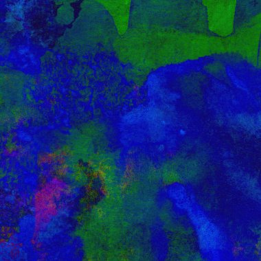 Mavi ve yeşil renklerden oluşan soyut suluboya desenli arkaplan