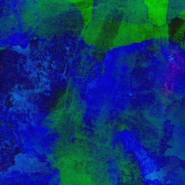 Mavi ve yeşil renklerden oluşan soyut suluboya desenli arkaplan