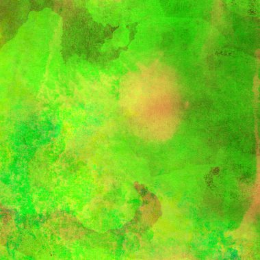 Sarı, yeşil ve mor renklerle boyanmış suluboya tasarımı.