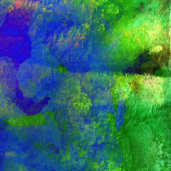 Padrão Aquarela Abstrato Feito Com Cores Verde Azul — Fotografia de Stock