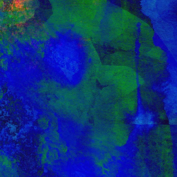 Padrão Aquarela Abstrato Feito Com Cores Verde Azul — Fotografia de Stock