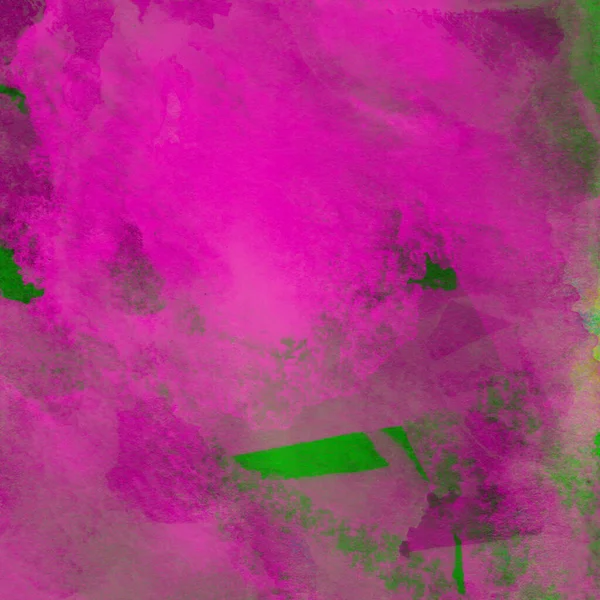Fondo Acuarela Abstracto Hecho Con Colores Verde Rosa — Foto de Stock