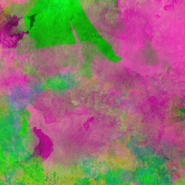 Абстрактный Акварельный Фон Зеленого Розового Цветов — стоковое фото