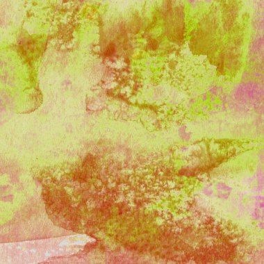 Sarı, pembe ve kırmızı renklerle soyut suluboya desenleri