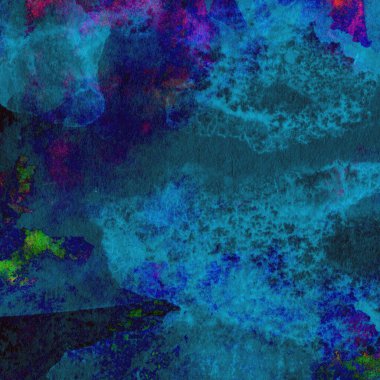 Mavi ve yeşil renklerden oluşan soyut suluboya desenli arka plan