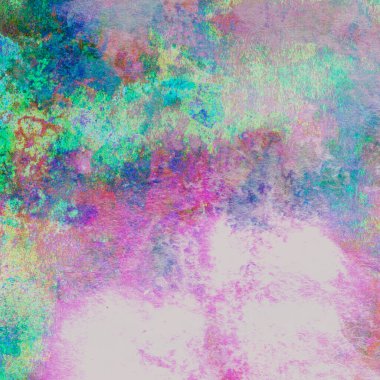 Mavi, yeşil, sarı ve pembe renklerle suluboya arkaplan.