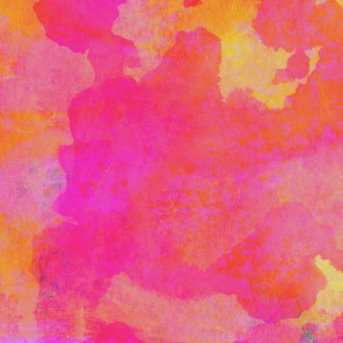 Sarı, pembe ve kırmızı renklerle soyut suluboya desenleri