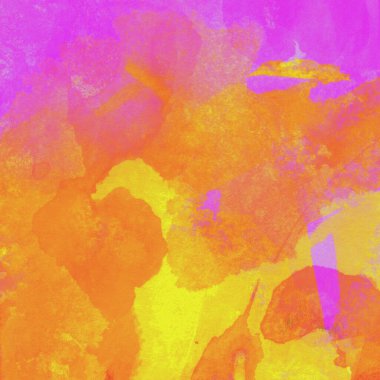 Sarı, pembe ve kırmızı renklerle soyut suluboya desenleri