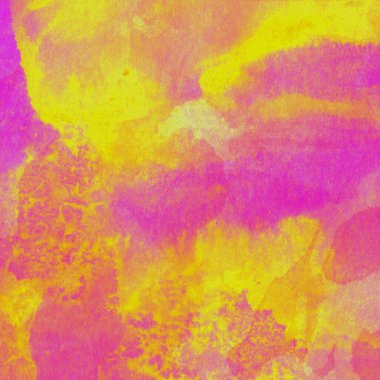 Sarı, pembe ve kırmızı renklerle soyut suluboya desenleri