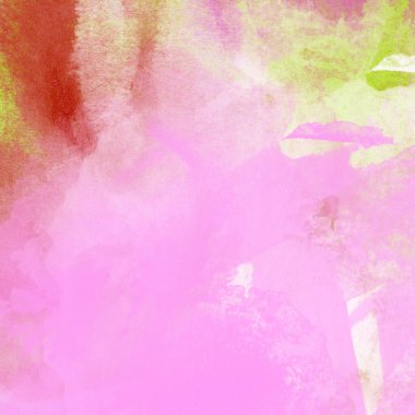 Sarı, pembe ve kırmızı renklerle soyut suluboya desenleri