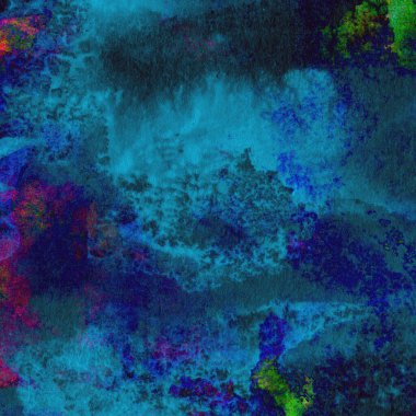 Mavi ve yeşil renklerden oluşan soyut suluboya desenli arka plan