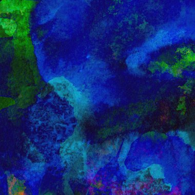 Çirkin sanatsal suluboya deseni yeşil ve mavi renklerde