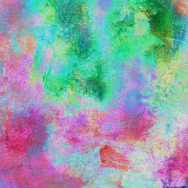 Mavi, yeşil, sarı ve pembe renklerle suluboya arkaplan.