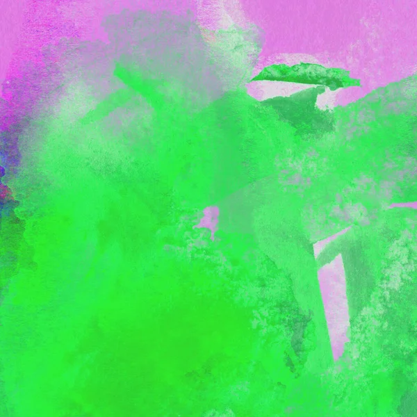 Stilvoller Abstrakter Aquarell Hintergrund Lila Und Grünen Farben — Stockfoto