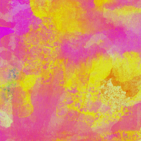 Стильный Абстрактный Акварель Желтыми Розовыми Красными Цветами — стоковое фото