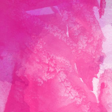 Pembe ve mor lekelerden oluşan soyut suluboya deseni