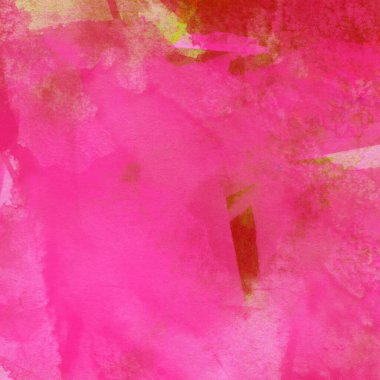 Sarı, pembe ve kırmızı renklerle soyut suluboya desenleri