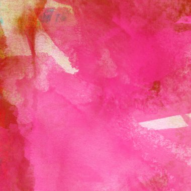 Sarı, pembe ve kırmızı renklerle soyut suluboya desenleri