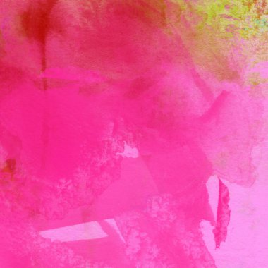 Sarı, pembe ve kırmızı renklerle soyut suluboya desenleri