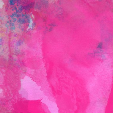 Pembe ve mor lekelerden oluşan soyut suluboya deseni
