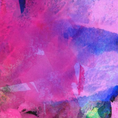 Mor, mavi ve pembe renklerle suluboya deseni