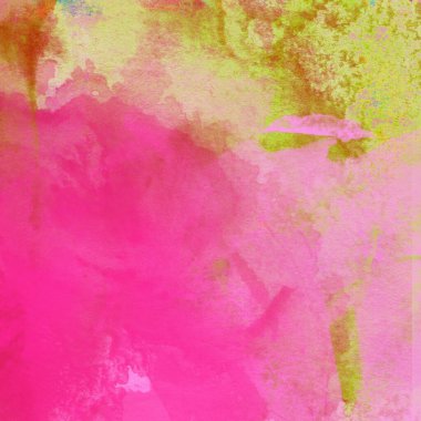 Sarı, pembe ve kırmızı renklerle soyut suluboya desenleri