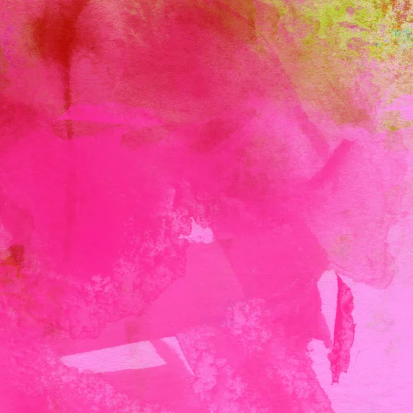 Стильный Абстрактный Акварель Желтыми Розовыми Красными Цветами — стоковое фото