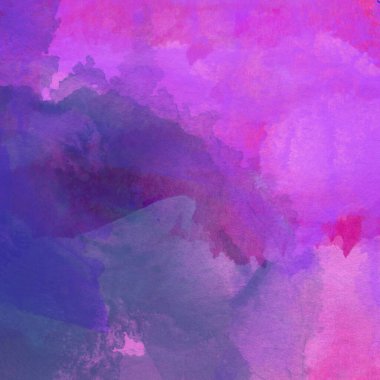 Mor, mavi ve pembe renklerle suluboya deseni