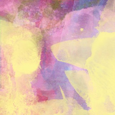 Pastel sarısı, mavi ve mor renklerle suluboya arkaplan.