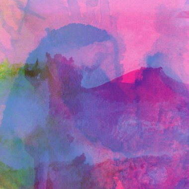Mavi ve mor renklerle yapılmış suluboya arkaplan