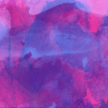 Mor, mavi ve pembe renklerle suluboya deseni