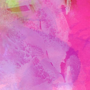 Pembe ve mor lekelerden oluşan soyut suluboya deseni