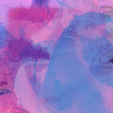 Mor, mavi ve pembe renklerle suluboya deseni