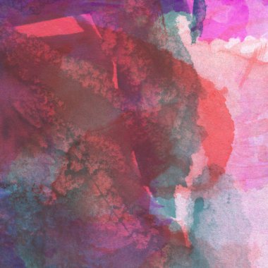 Pembe ve mavi tonlardan yapılmış sanatsal suluboya deseni