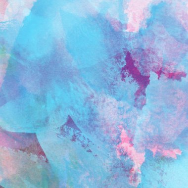 Mor, mavi ve pembe renklerle suluboya deseni