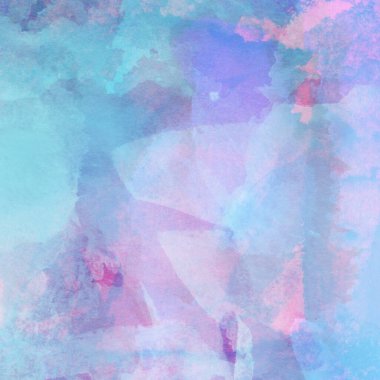 Mor, mavi ve yeşil renklerle yapılmış suluboya deseni