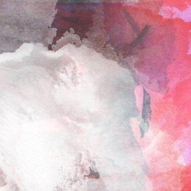 Kırmızı, mor ve gri renklerden oluşan soyut grunge suluboya arkaplanı