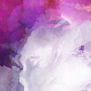 Mor, mavi ve pembe renklerle suluboya deseni