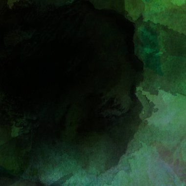 Koyu ve parlak yeşil tonlarıyla suluboya sanatsal arkaplan