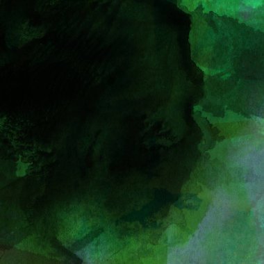 Koyu ve parlak yeşil tonlarıyla suluboya sanatsal arkaplan